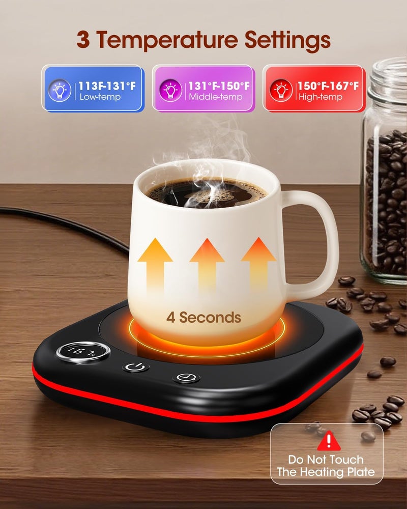 MXMZHXU Coffee Mug Warmer - 36W Cup Warmer for Desk with Temperature Display & Ambient Light, 1-12 H Timer, 4 H Auto Shut Off, Smart Candle Warmer, Gift for Coffee, Tea, Milk, Beverage - Image 3